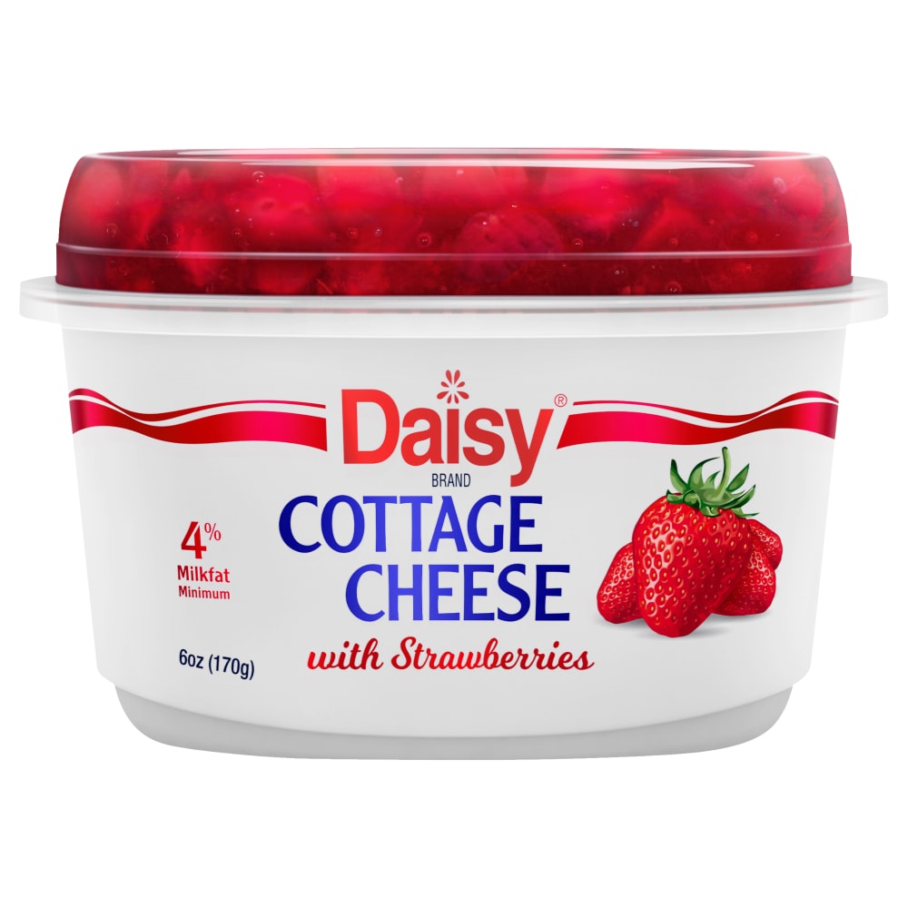 Daisy 4% Milkfat Minimum with Strawberries Cottage Cheese 6 oz