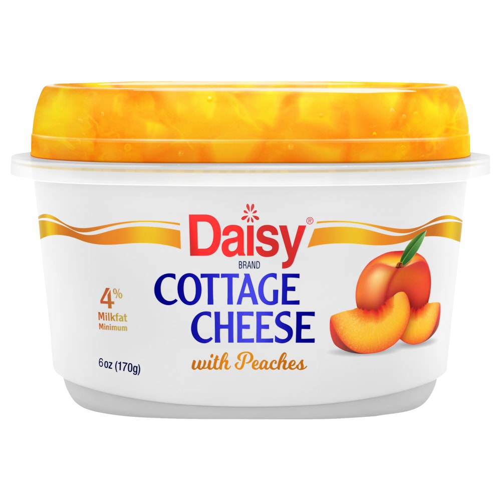 Daisy 4% Milkfat Minimum with Peaches Cottage Cheese 6 oz