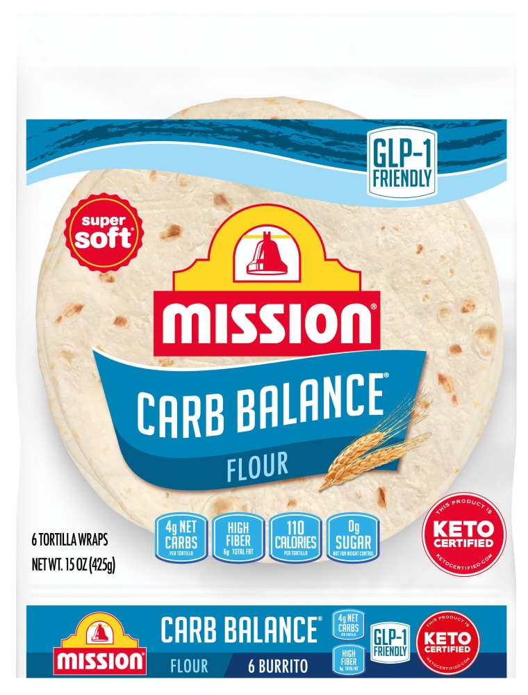 Mission Carb Balance Flour Tortillas, Burrito Size, 6 Count