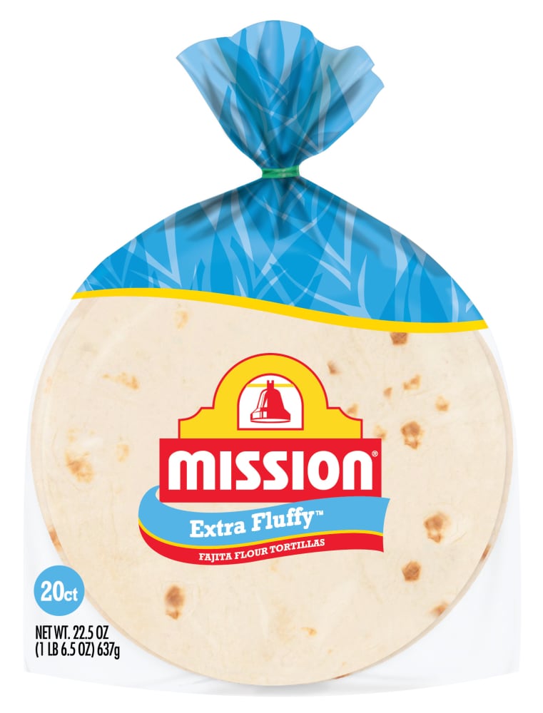 Mission Extra Fluffy Flour Tortillas, Fajita Size, 20 Count