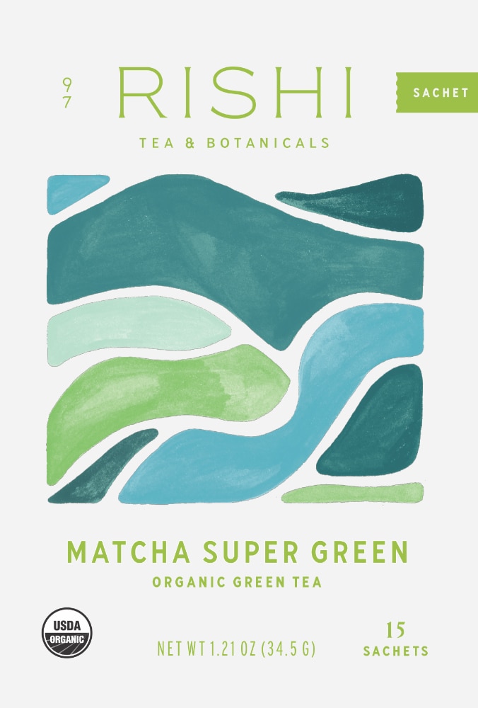 Rishi Tea Organic Matcha Super Green Green Tea Sachets