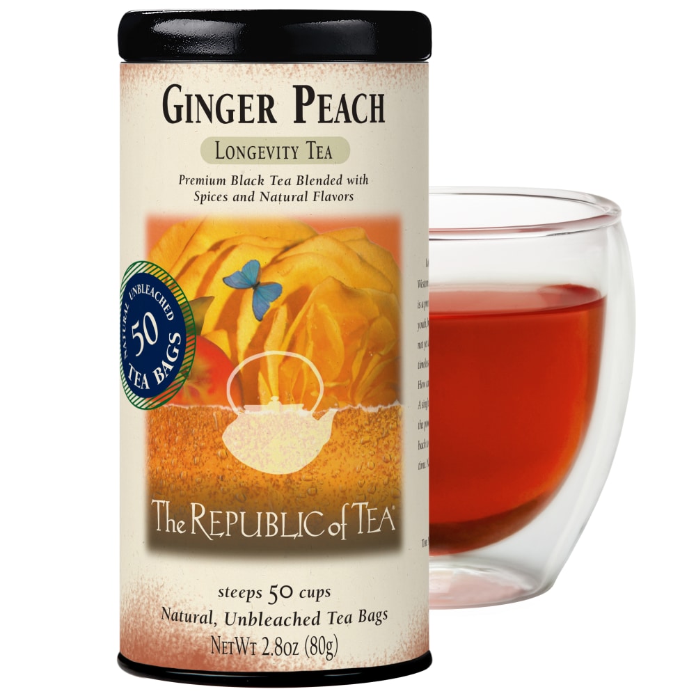 The Republic of Tea Ginger Peach Black Tea Bags