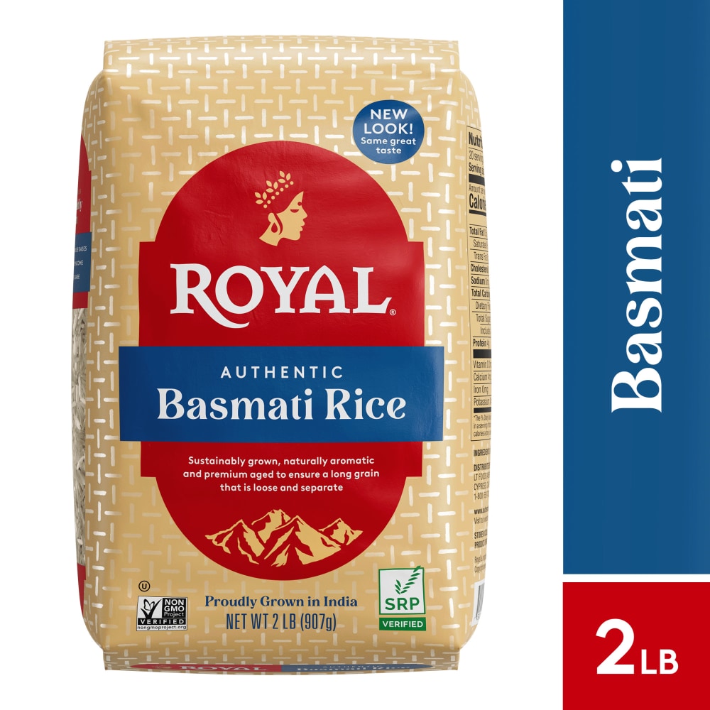 Authentic Royal Naturally Aged Indian White Basmati Rice, Long-Grain, Gluten-free – 2 lbs