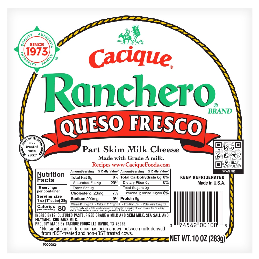 Cacique® Ranchero® Part Skim Milk Queso Fresco Cheese