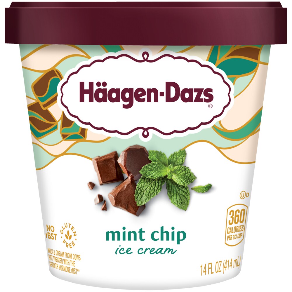 Häagen-Dazs Mint Chip Ice Cream, 14 Oz.