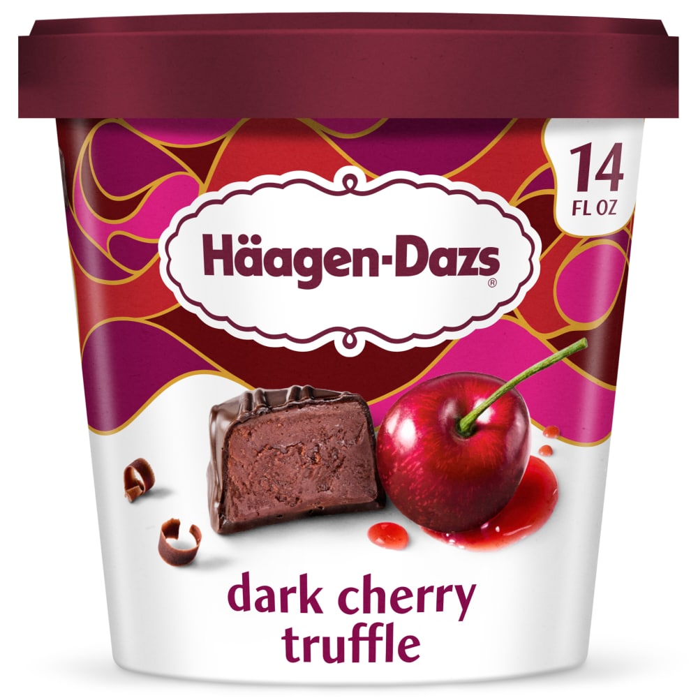 Haagen-Dazs Dark Cherry Truffle Ice Cream, 14 Fl Oz