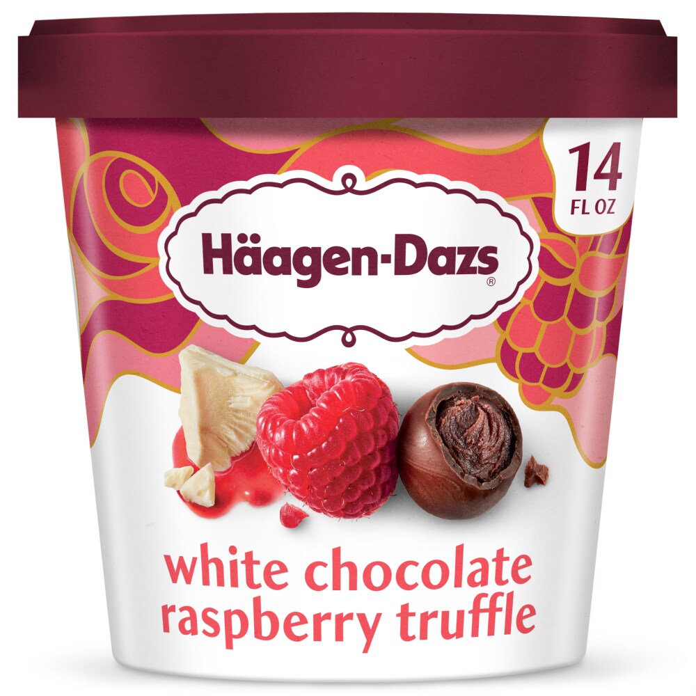 Häagen-Dazs White Chocolate Raspberry Truffle Ice Cream, 14 Oz.
