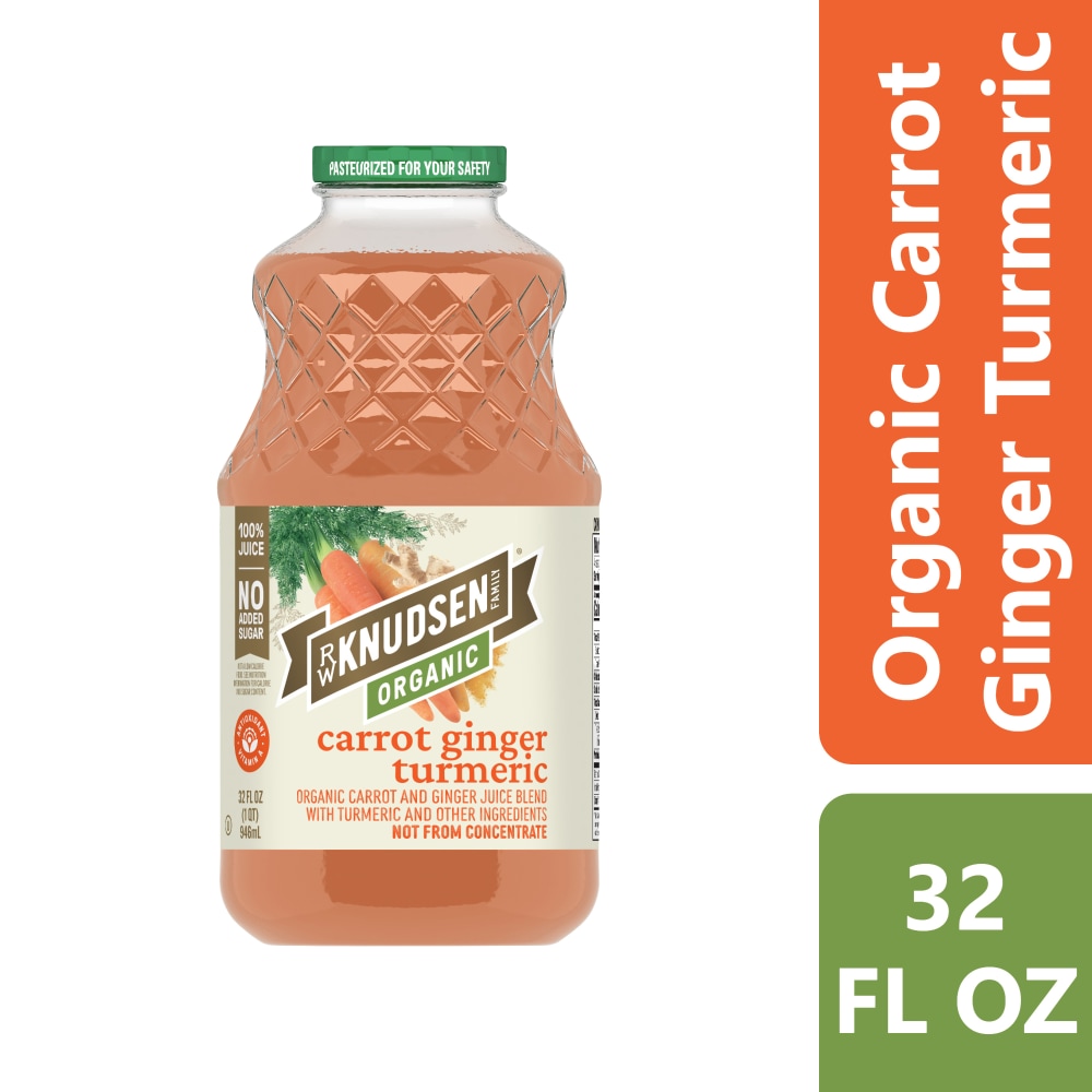 R.W. Knudsen Organic Carrot Ginger Turmeric 100% Juice Bottle