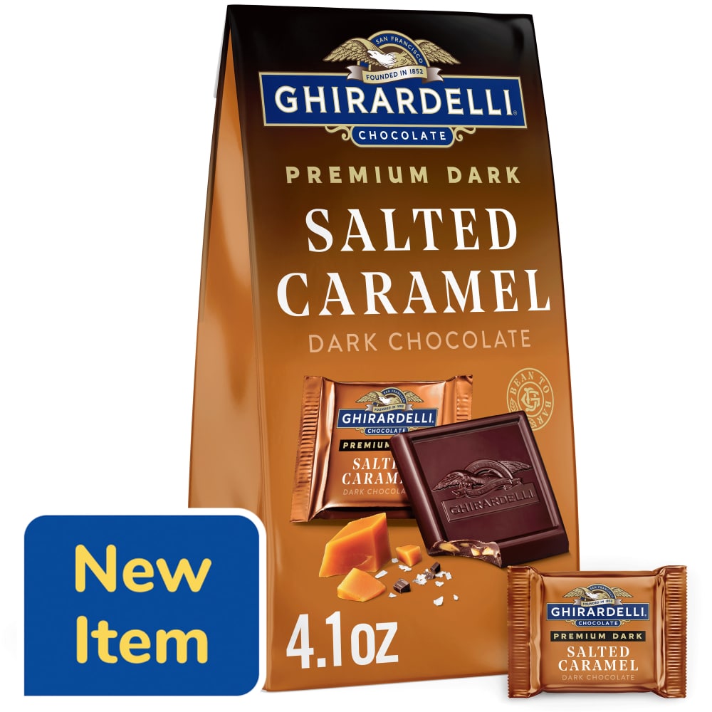 Ghirardelli PREMIUM DARK Salted Caramel Dark Chocolate SQUARES