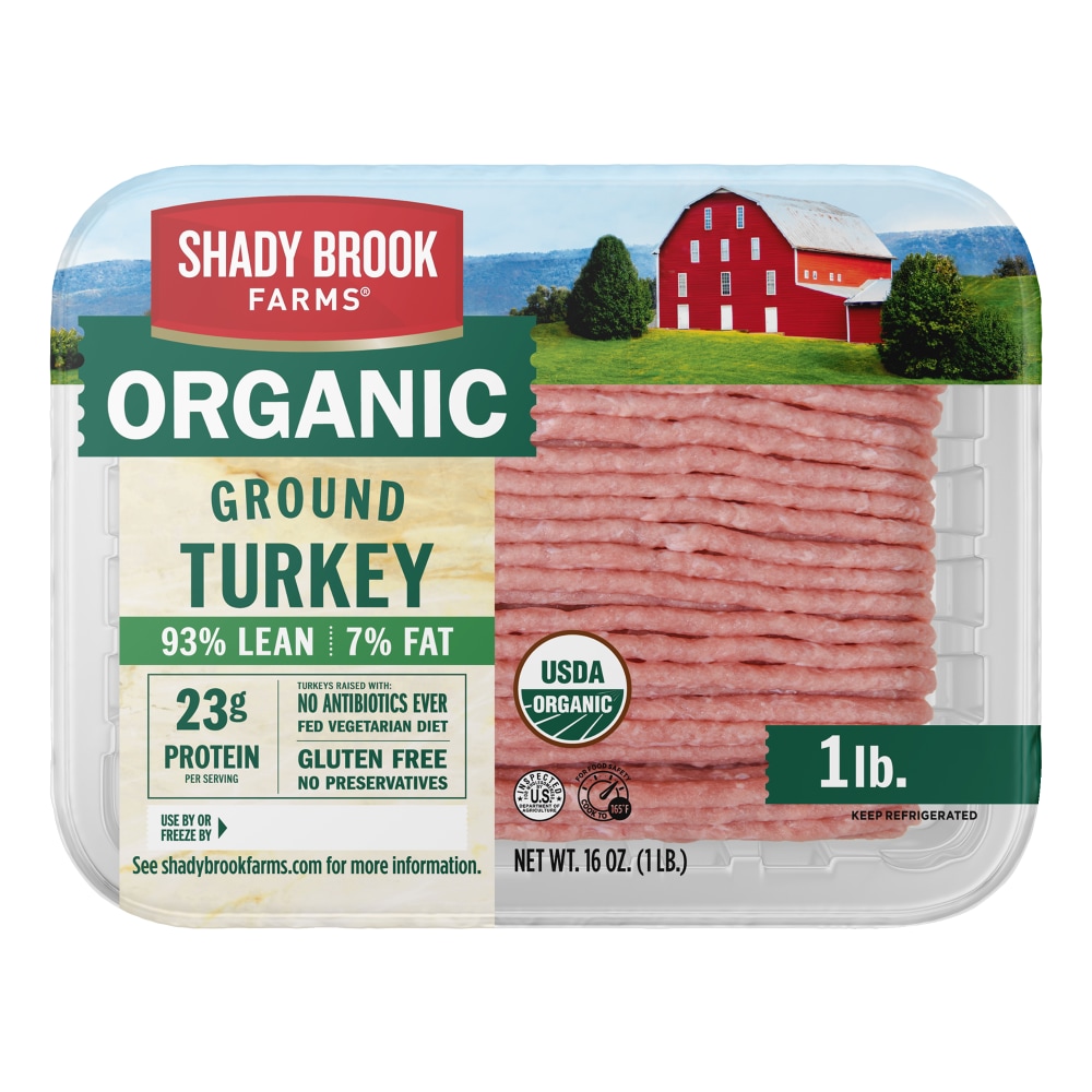 Shady Brook Farms® Organic 93% Lean / 7% Fat Ground Turkey 1 lb Tray