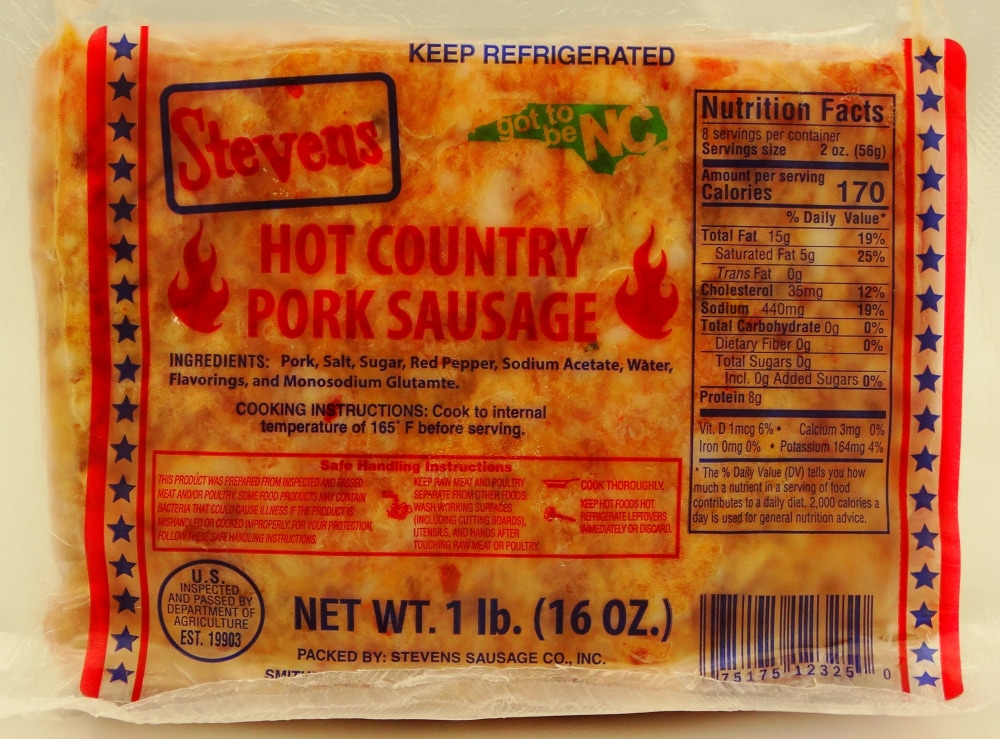 Stevens Hot Country Pork Sausage