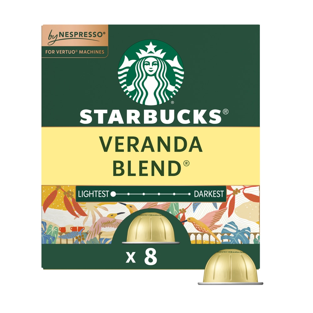 STARBUCKS Nespresso Vertuo Capsules Roast & Ground Veranda Blend Coffee 8 Count 3.52 oz. Box