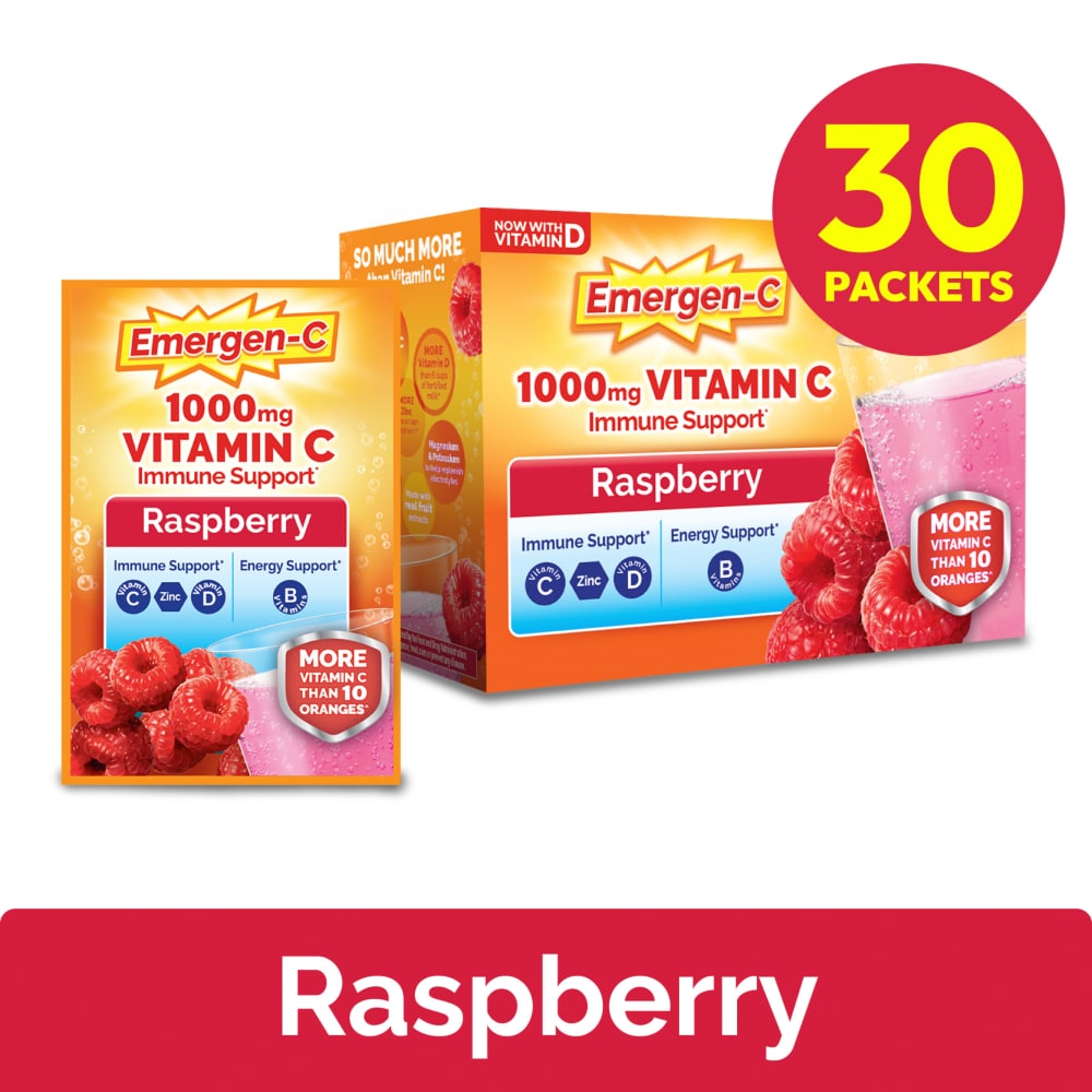 ​​Emergen-C 1000 mg Vitamin C Raspberry Immune Support Powder​