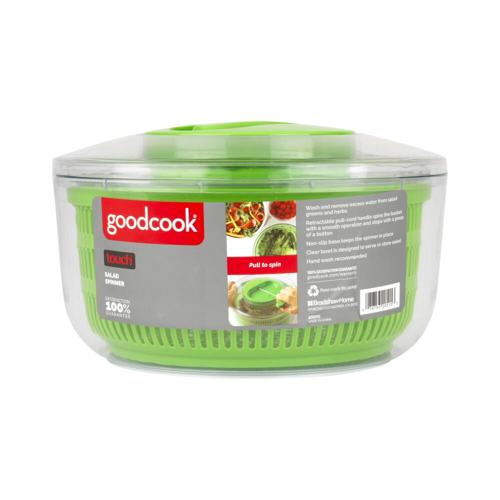 GoodCook® Touch Salad Spinner – Green/Clear