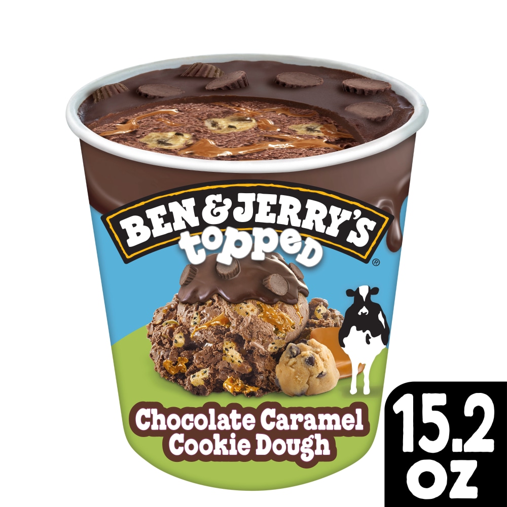 Ben & Jerry’s Ice Cream Pint Chocolate Caramel Cookie Dough Topped Chocolate Pint