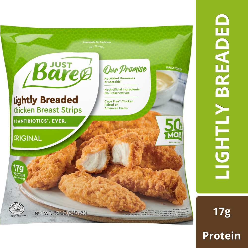Just Bare Fully Cooked Lightly Breaded Chicken Breast Strips
