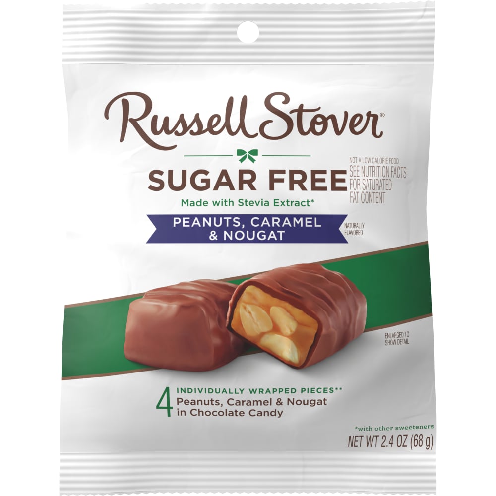 Russell Stover Sugar Free MC Peanut Caramel & Nougat Peg Bag