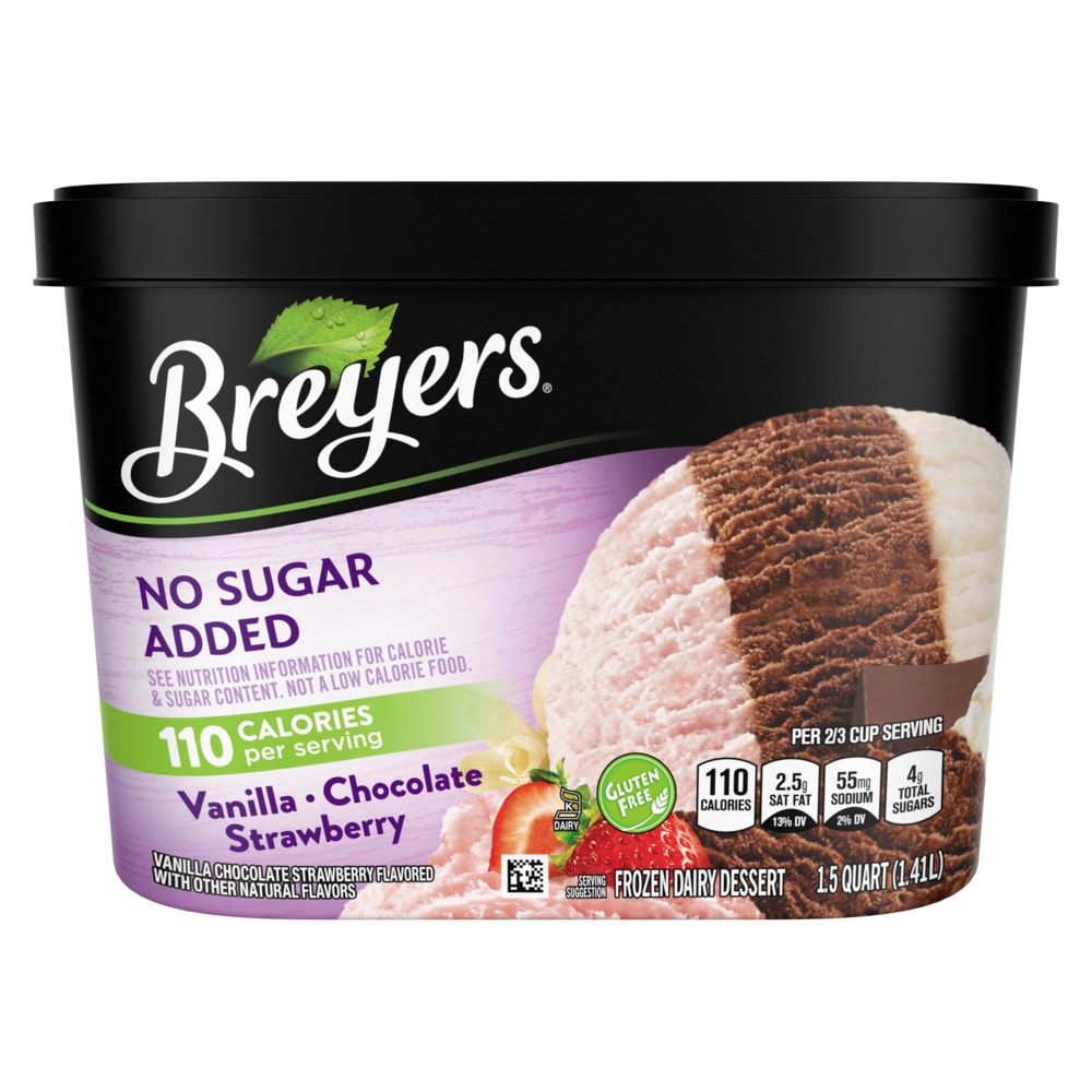 Breyers® No Sugar Added Vanilla Chocolate Strawberry Ice Cream Tub
