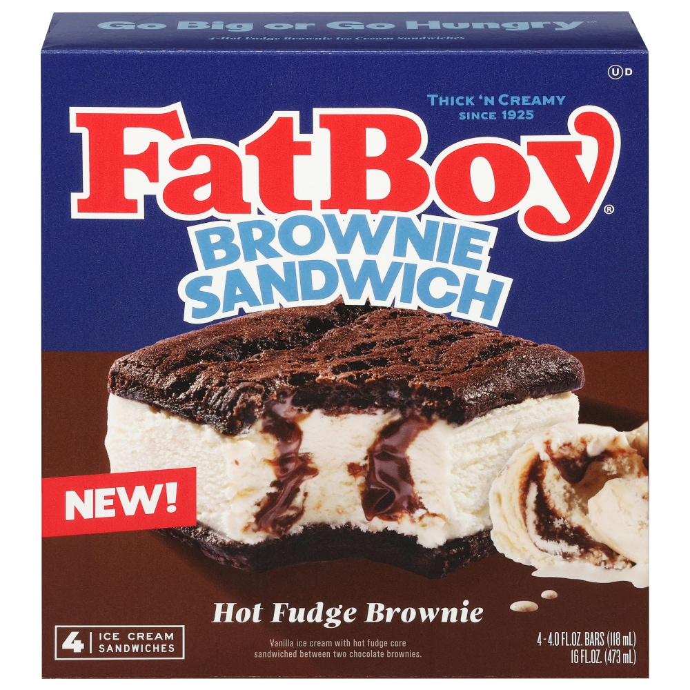 FatBoy® Hot Fudge Brownie Ice Cream Sandwiches