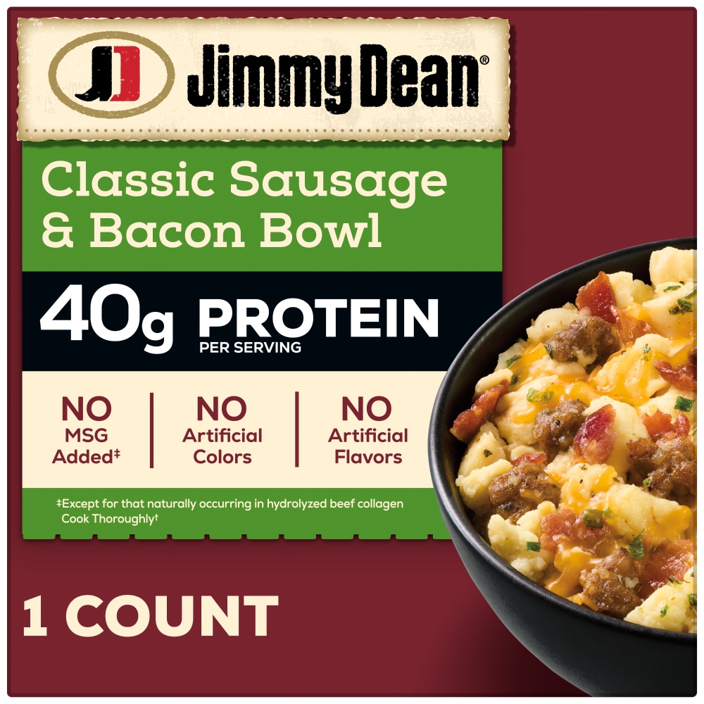 Jimmy Dean® Protein Breakfast Bowl Classic Sausage Bacon Cheese & Scrambled Egg Frozen