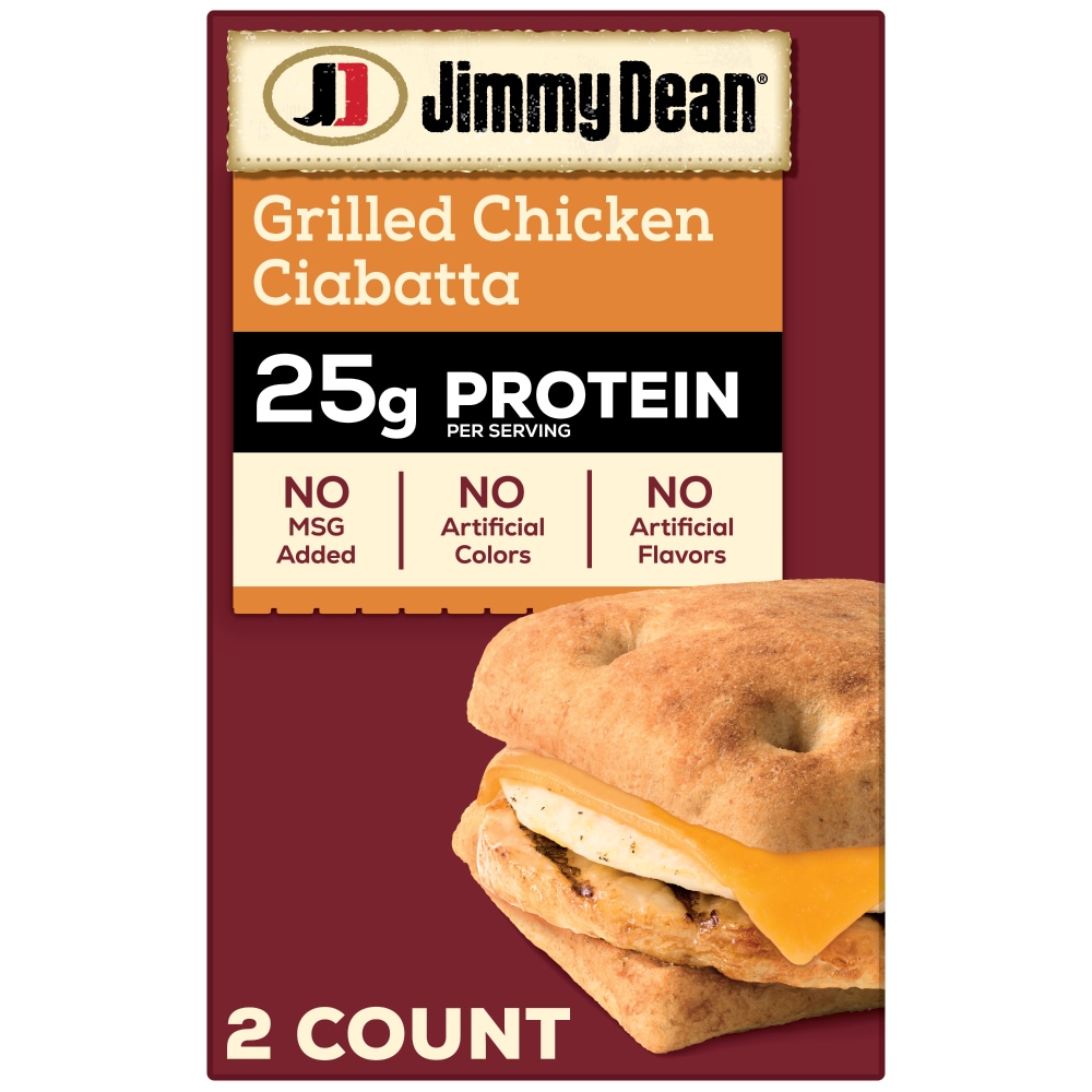 Jimmy Dean® Protein Breakfast Grilled Chicken Egg Cheese Ciabatta Frozen Sandwiches Fully Cooked