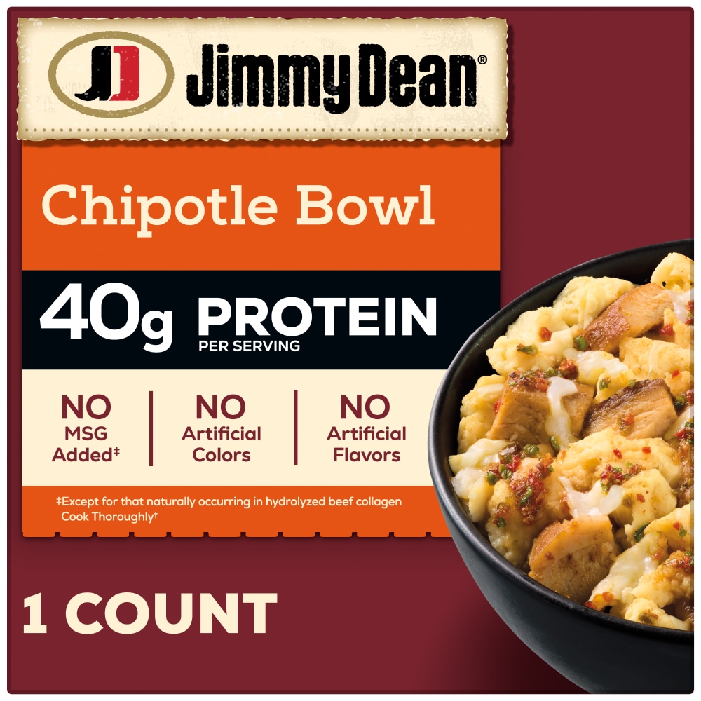 Jimmy Dean® Protein Breakfast Bowl Chipotle Chicken Scrambled Egg & Monterey Jack Cheese Frozen