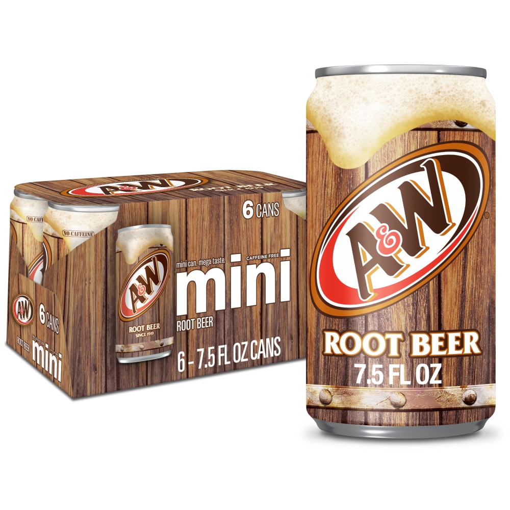 A&W Root Beer Caffeine Free Soda Mini Cans