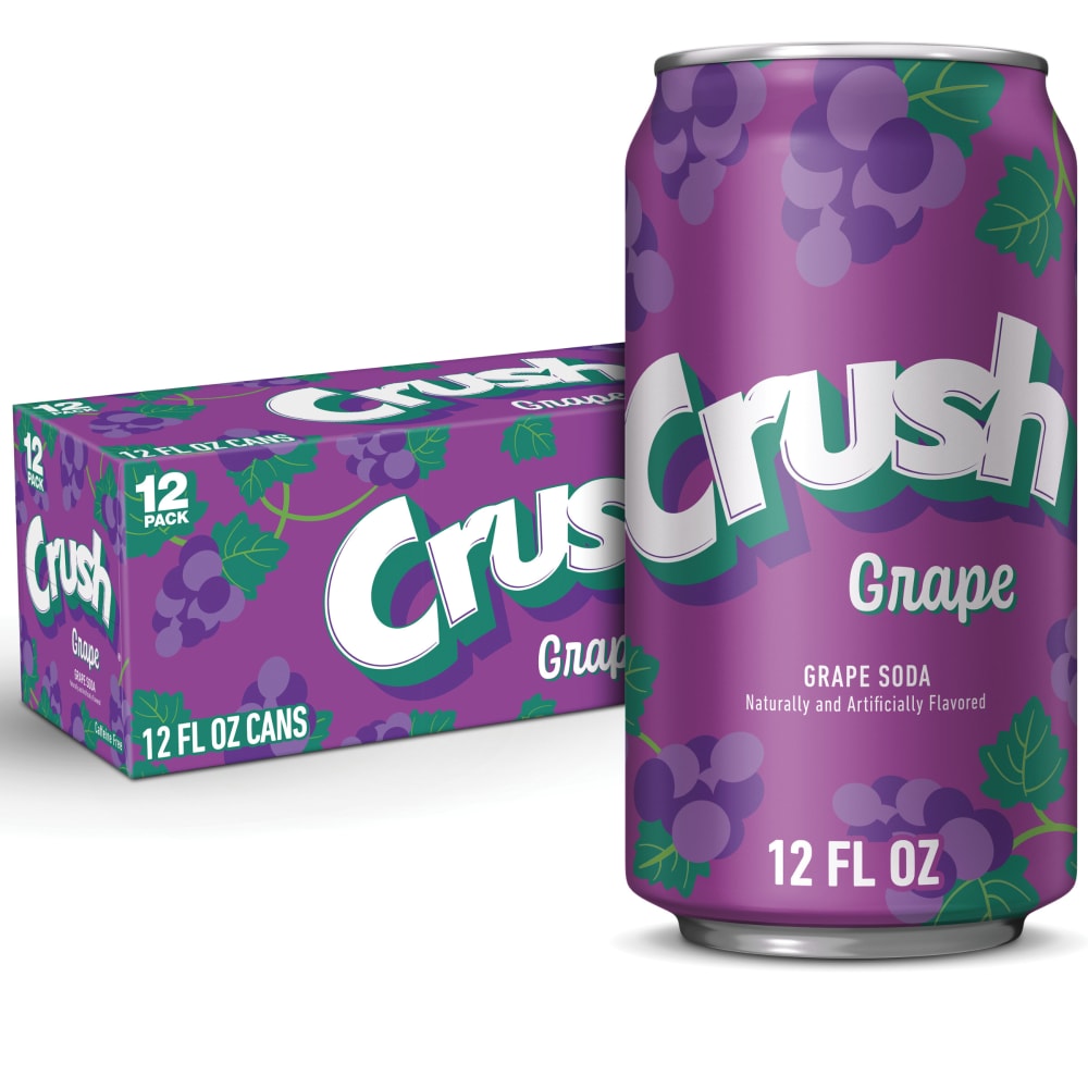 Crush Grape Soda, 12 fl oz cans, 12 pack