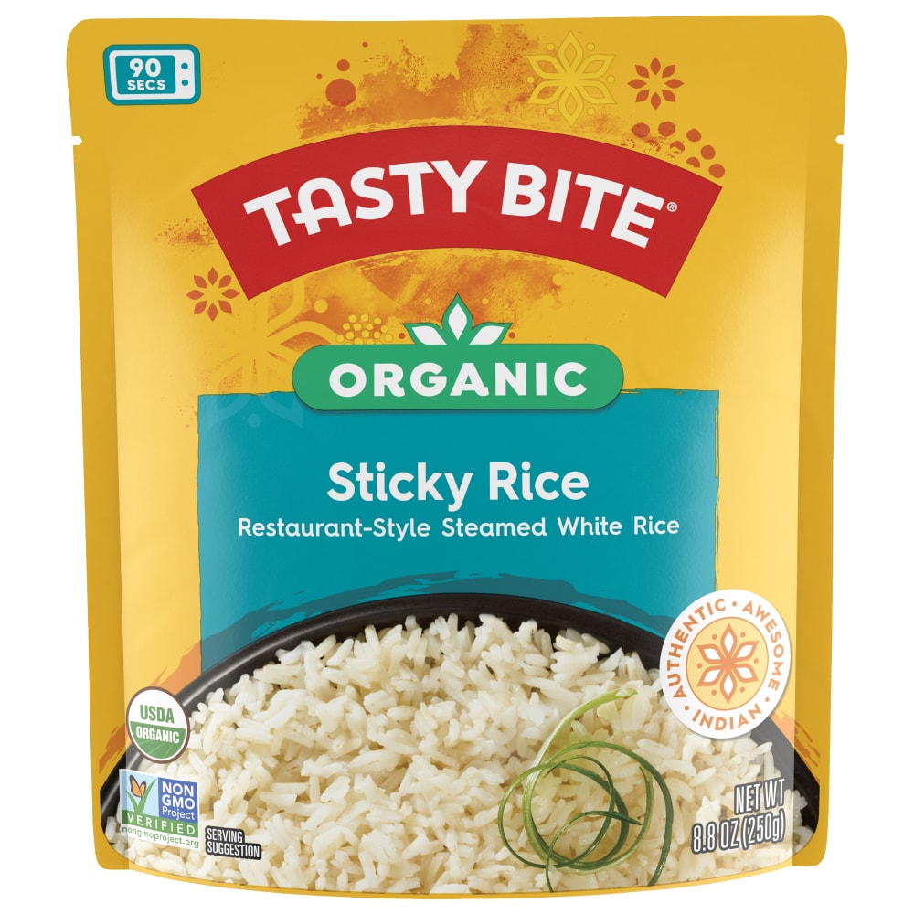 Tasty Bite Organic Sticky Rice 8.8oz Soft And Chewy Sticky Rice