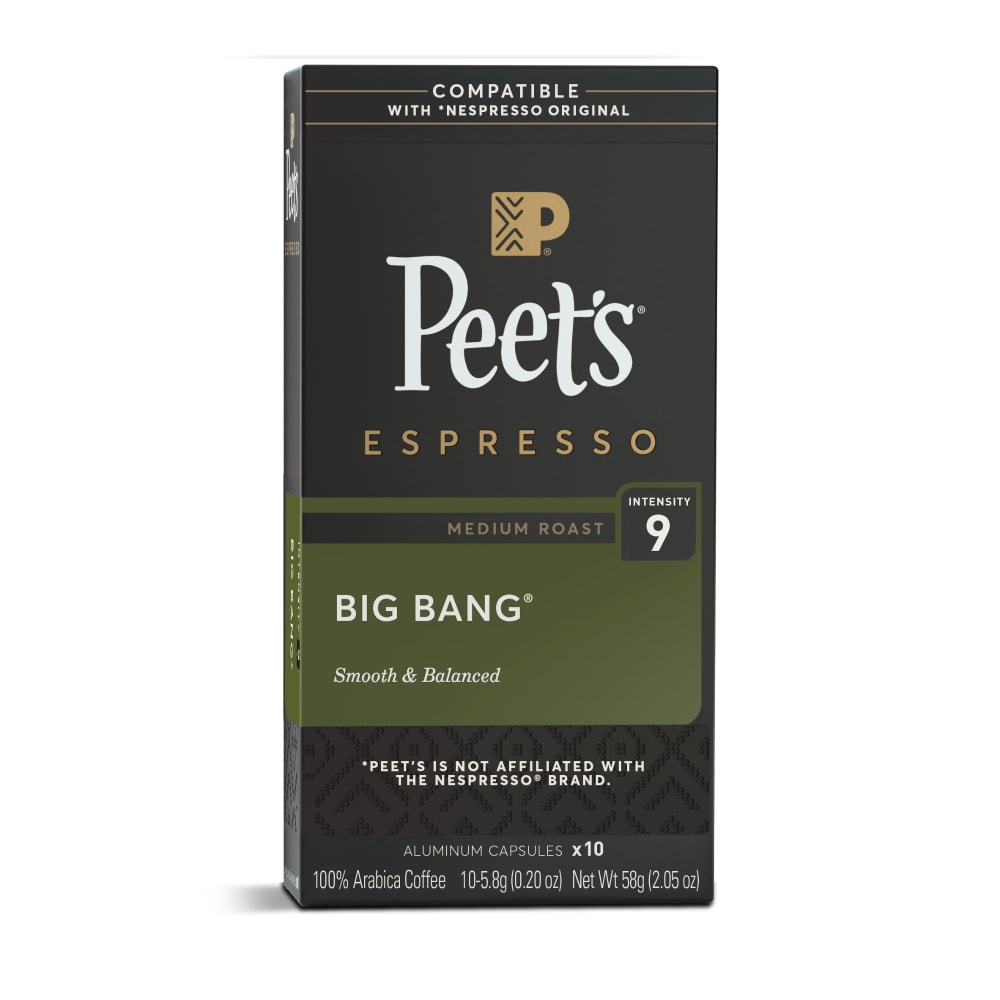 Peet’s Coffee, Big Bang (Intensity 9) Medium Roast Capsules – 10ct Capsules