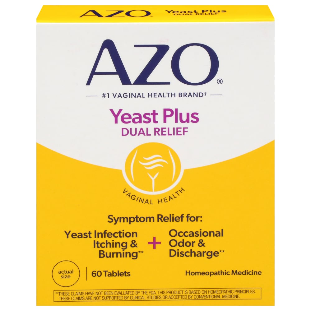 AZO Yeast® Plus Dual Relief Homeopathic Medicine Tablets