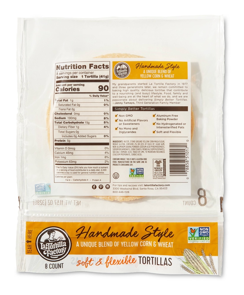 La Tortilla Factory® Homestyle Yellow Corn Tortillas