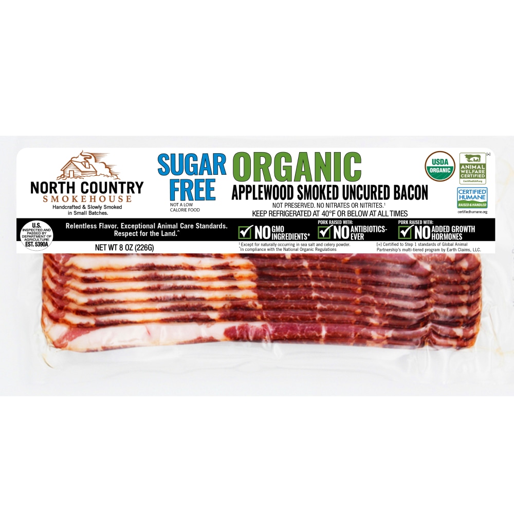 North Country Smokehouse Organic Sugar Free Applewood Smoked Bacon