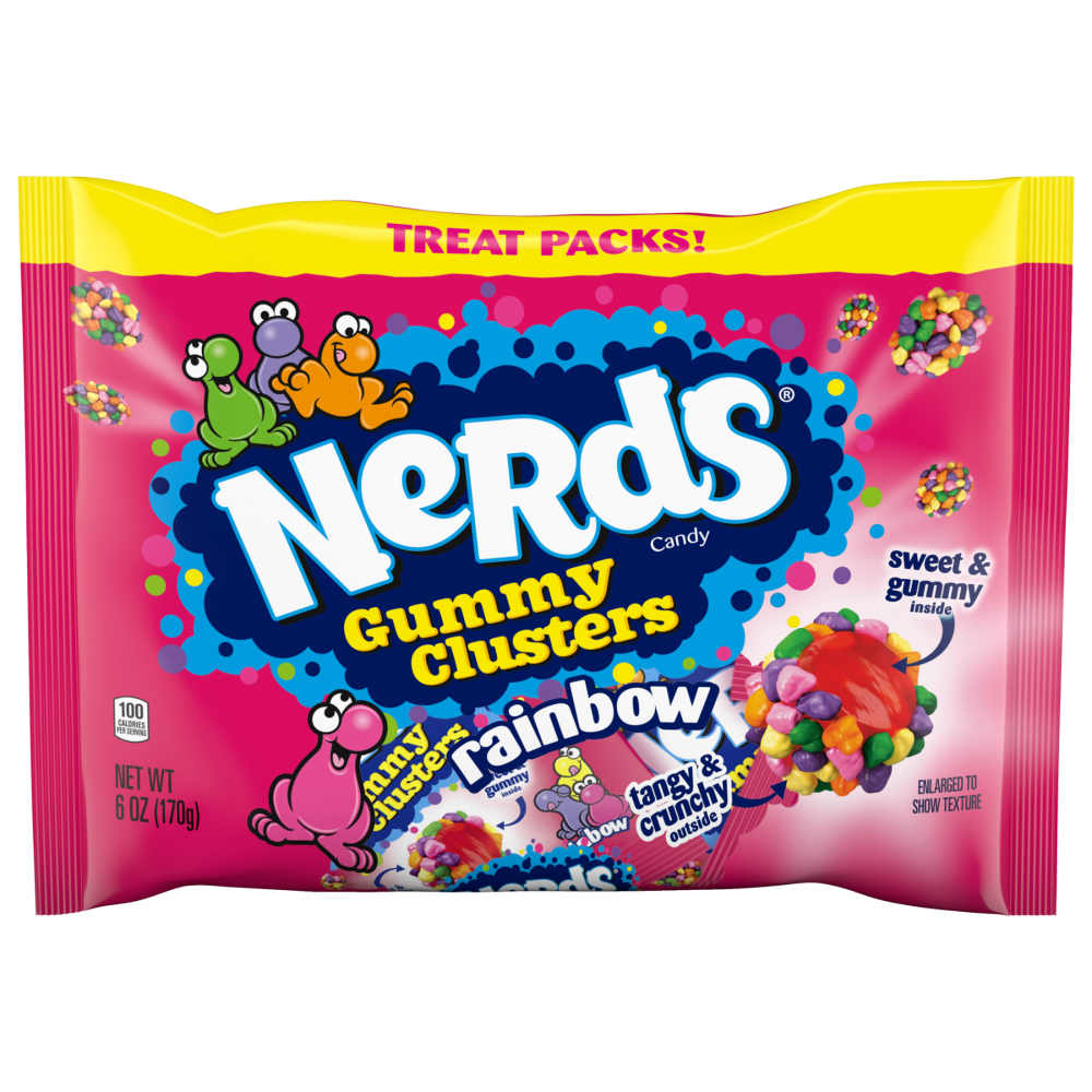 Nerds Gummy Clusters Halloween Candy, Rainbow Flavored, 6 oz