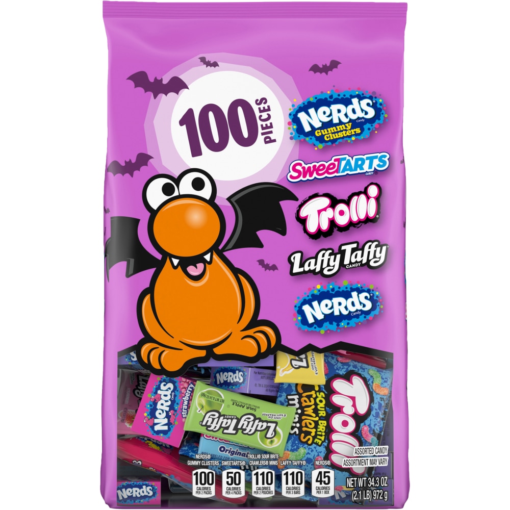 Nerds Core Winners Halloween Trick-or-Treat Variety Bag, 100 Pieces, 34.3 Ounces