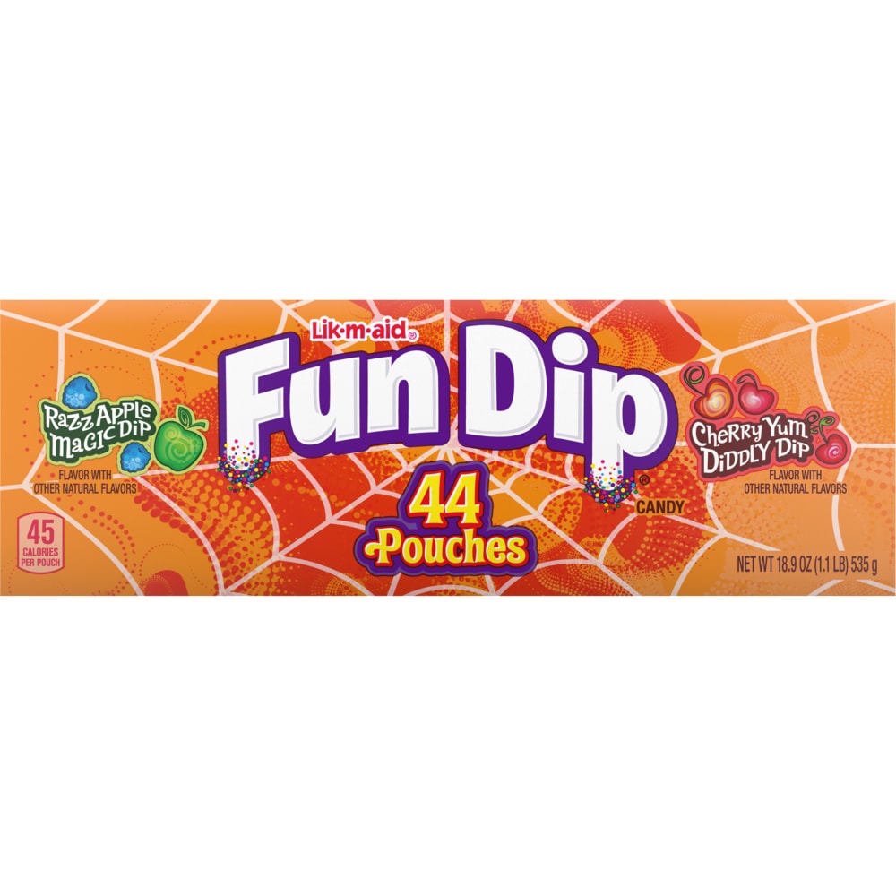 Fun Dip Halloween Apple and Cherry Candy Pouches, 44 Count