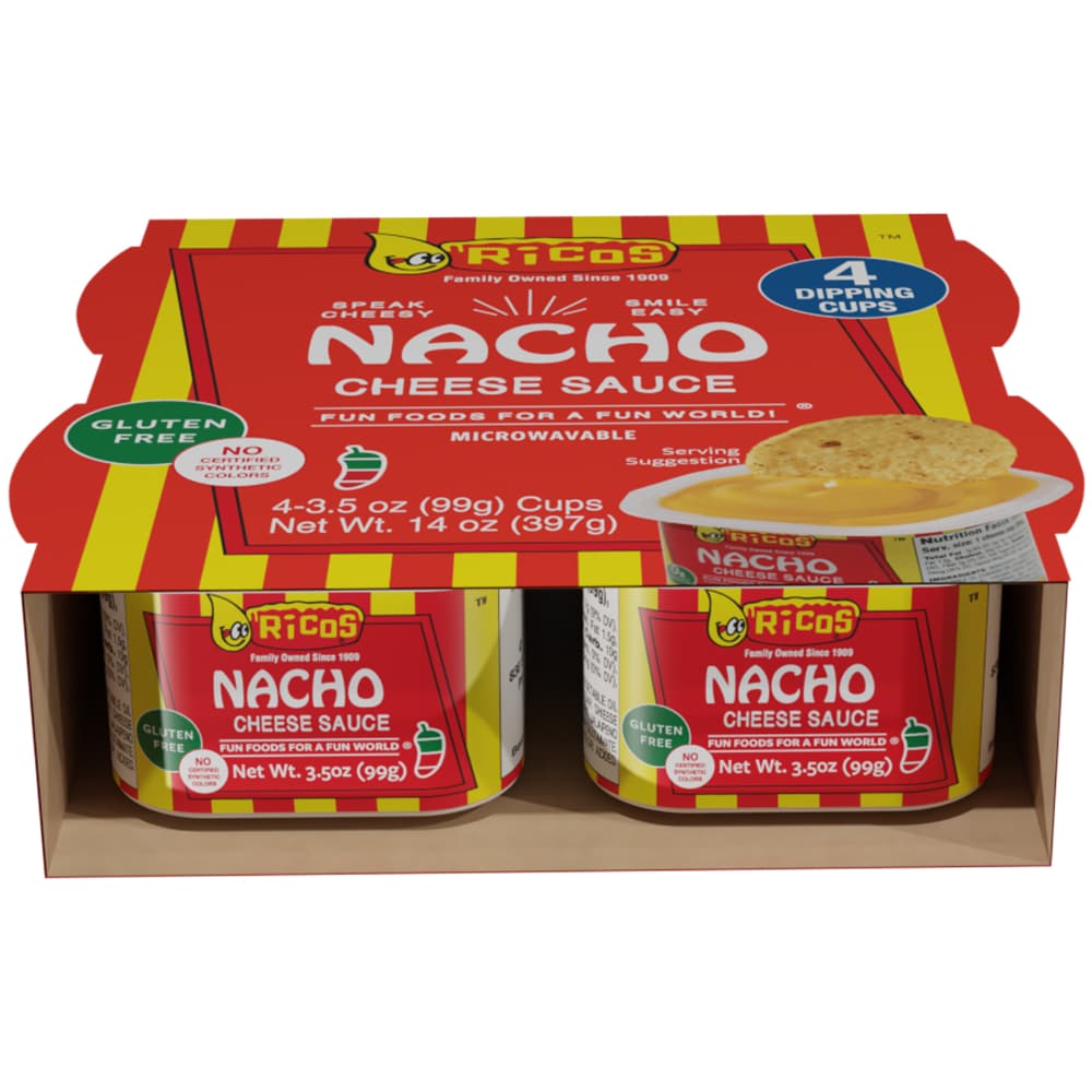 RICOS NACHO CHEESE SAUCE 4 DIPPING CUPS