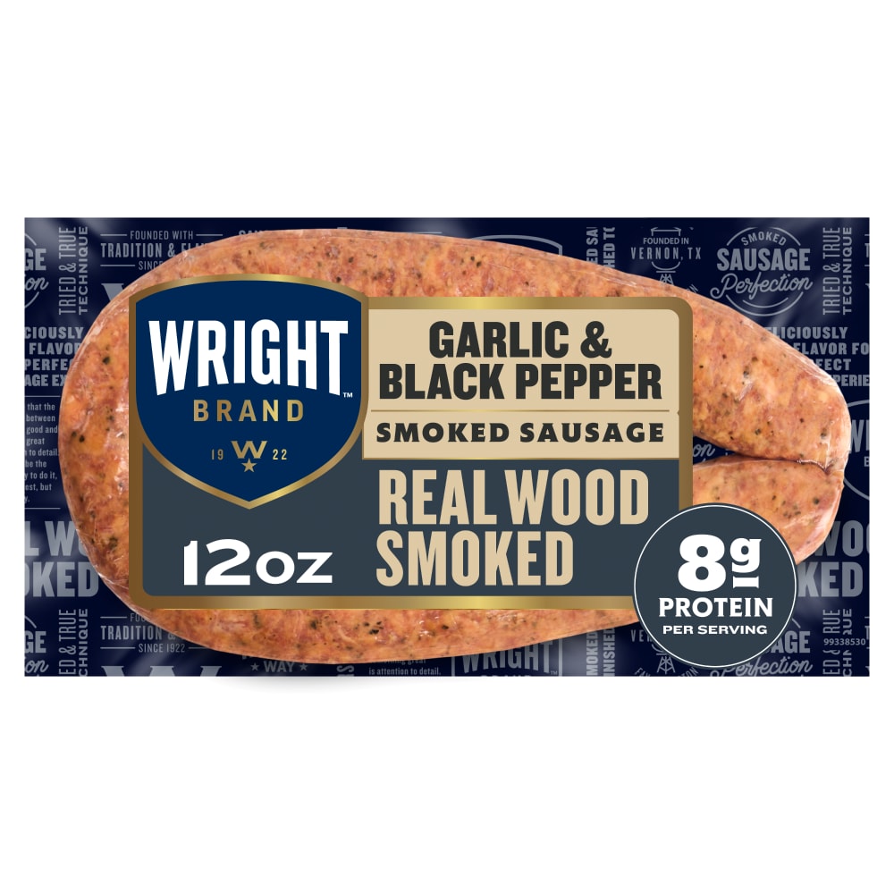 Wright™ Brand Real Wood Smoked Garlic & Black Pepper Sausage Rope Fully Cooked