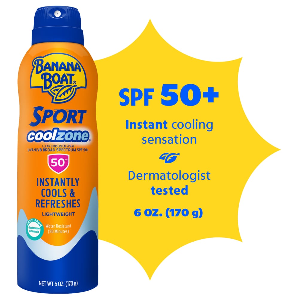 Banana Boat Sport Ultra Cool Zone Sunscreen Spray SPF 50 Instantly Cools + Refreshes Broad Spectrum