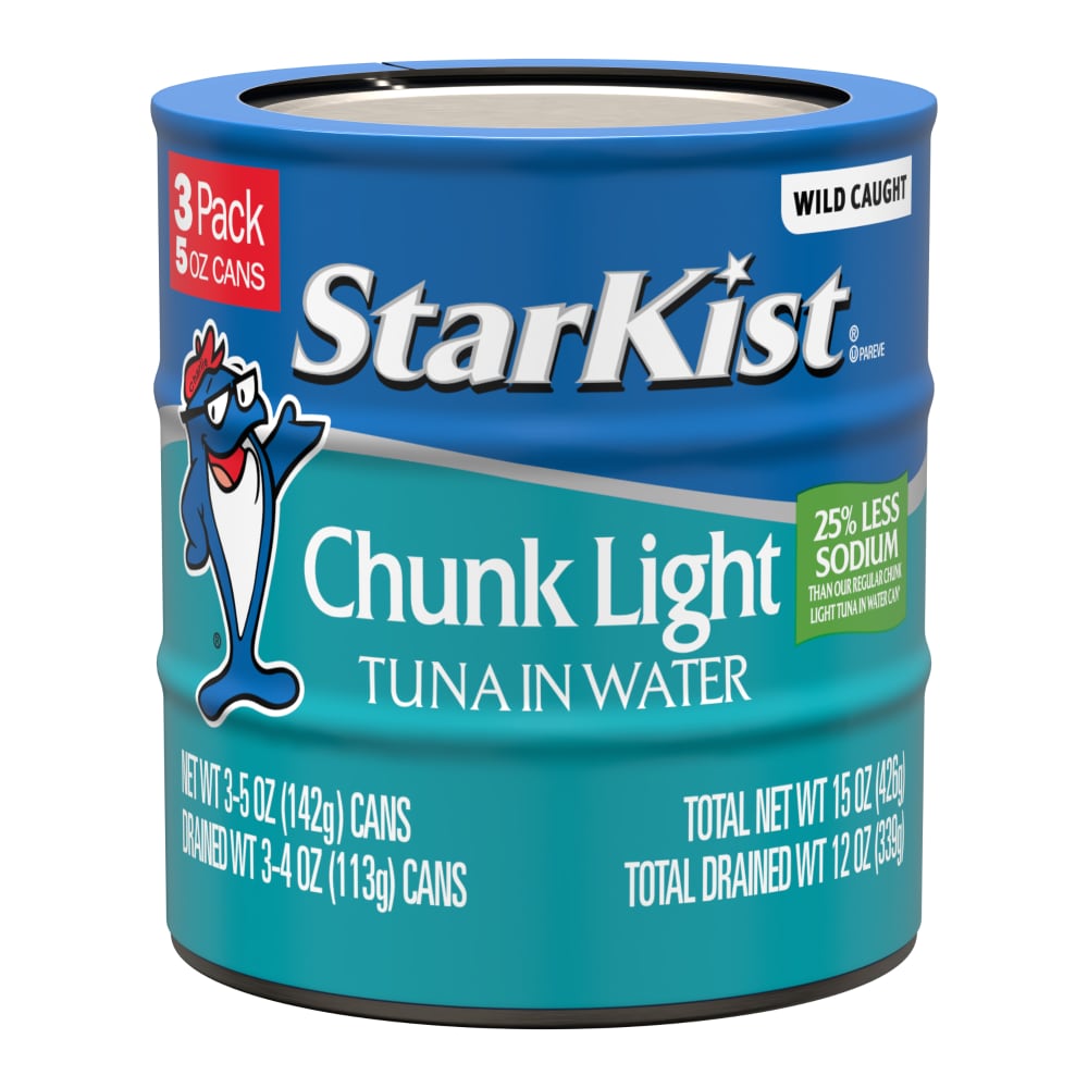 StarKist® Chunk Light Tuna in Water 25% Less Sodium 3pk Can