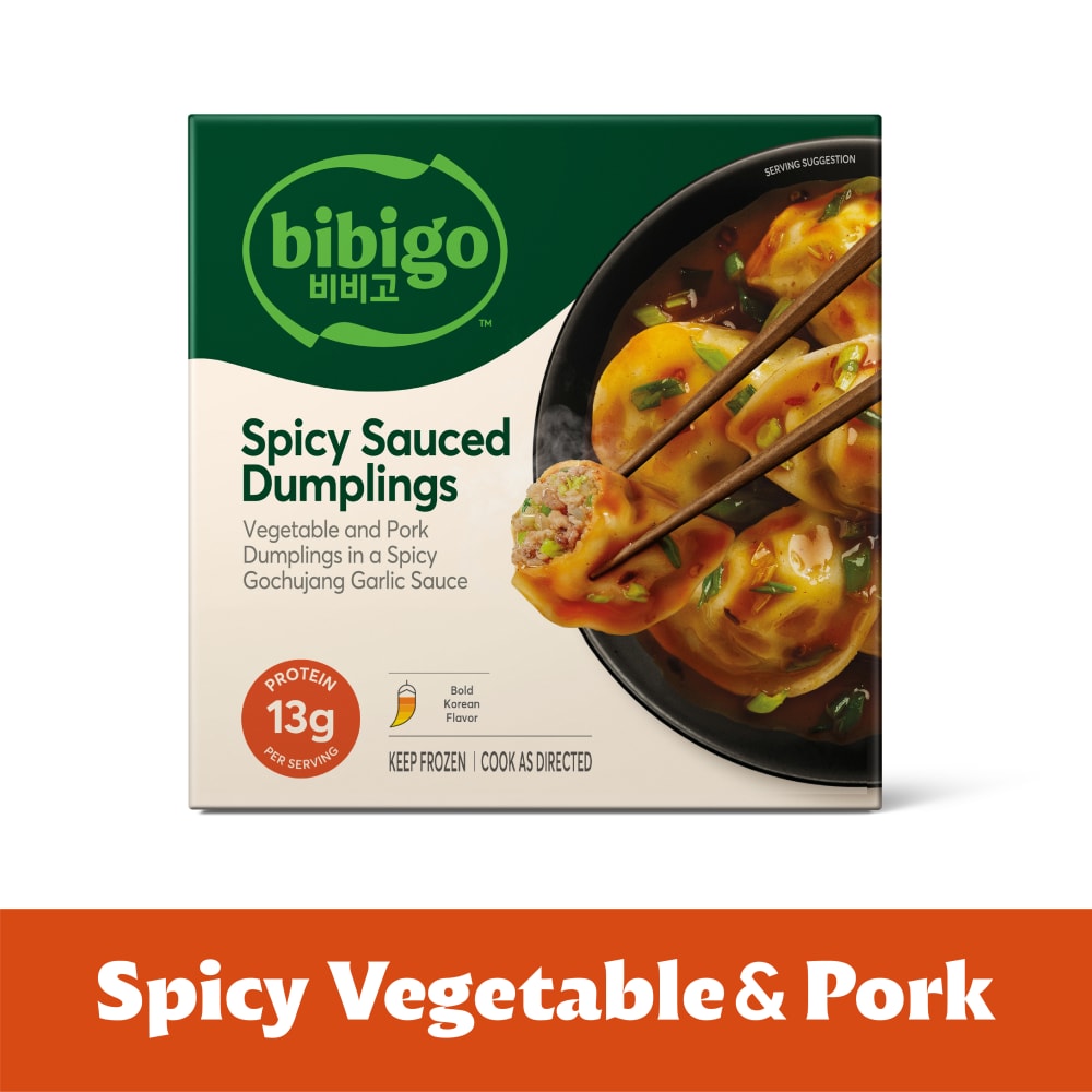 Bibigo Frozen Vegetable & Pork Spicy Sauced Dumplings