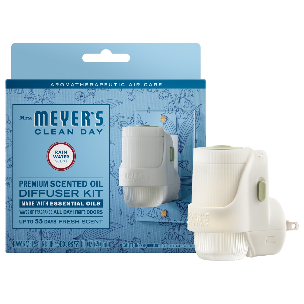 Mrs. Meyer’s Clean Day ® Premium Scented Oil Plug-In, Diffuser & Air Freshener Kit, Rain Water