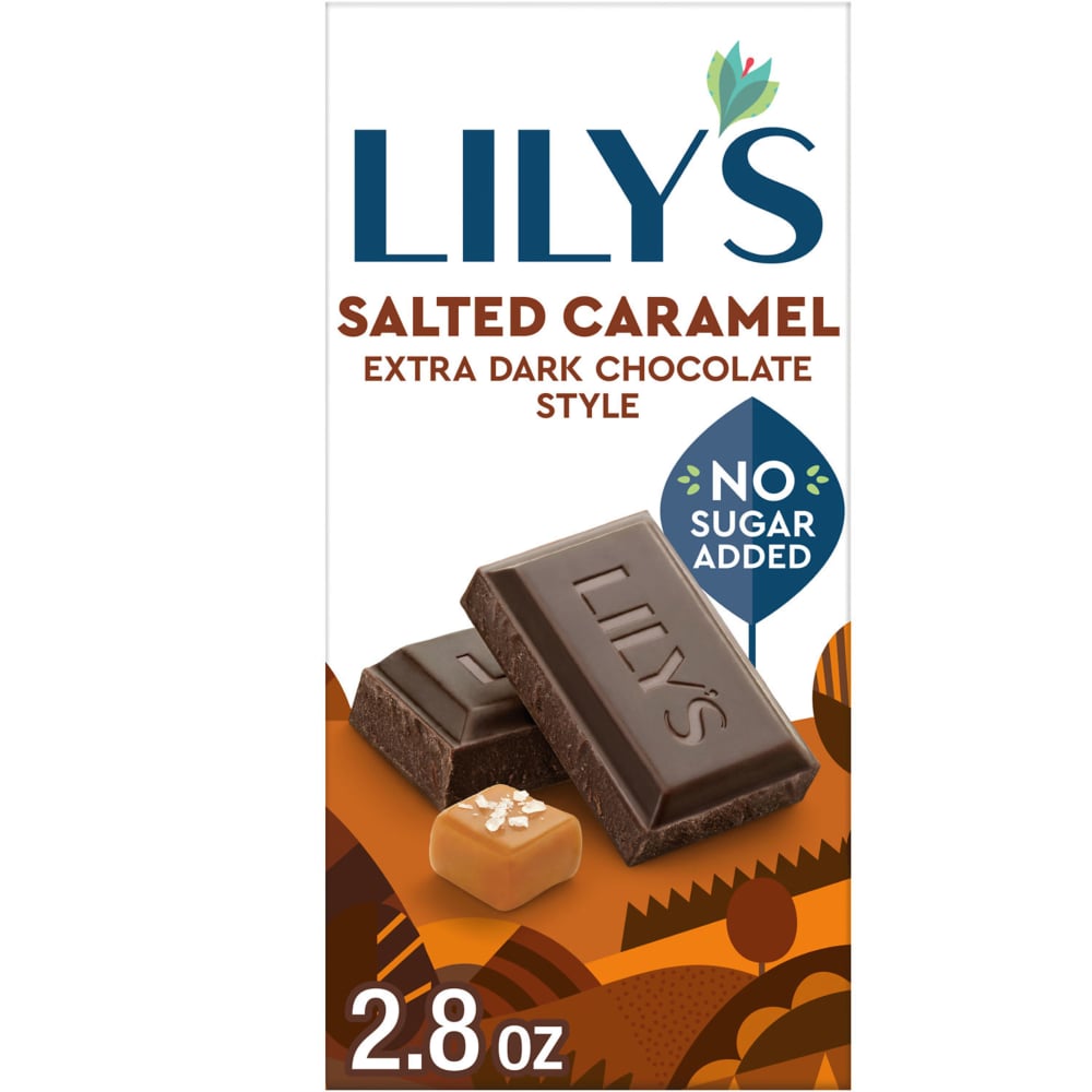LILY’S Salted Caramel Extra Dark Chocolate Style No Sugar Added Sweets Bar