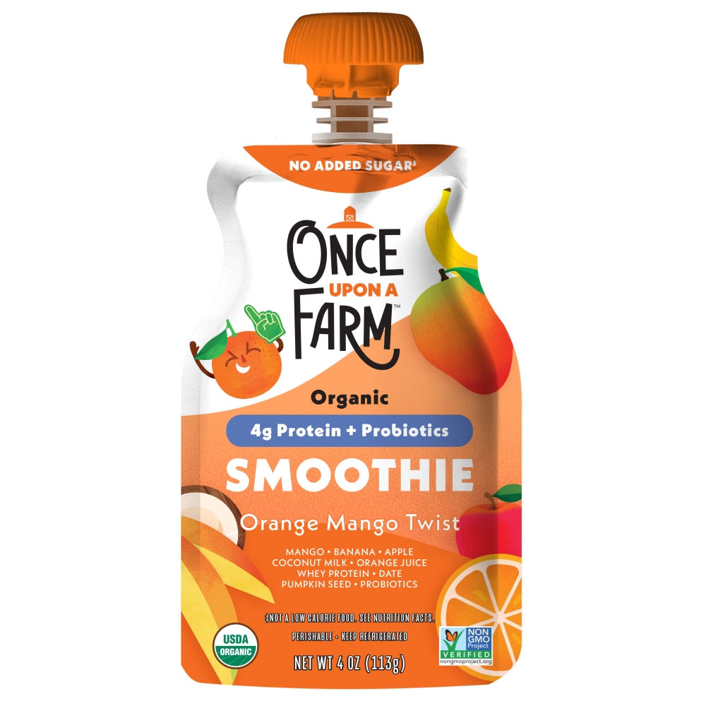 Once Upon A Farm™ Orange Mango Twist Smoothie With Protein & Probiotics