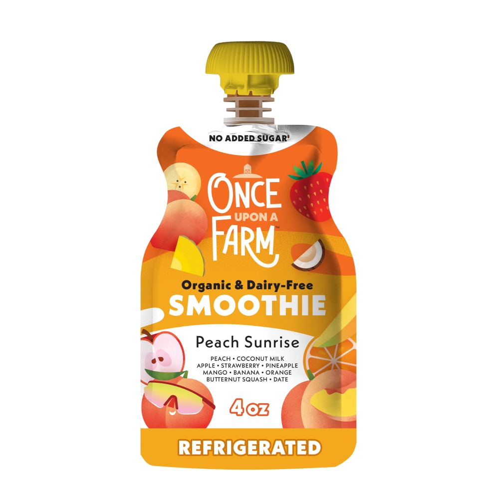 Once Upon a Farm Peach Sunrise Organic Dairy-Free Smoothie Pouch, 4oz