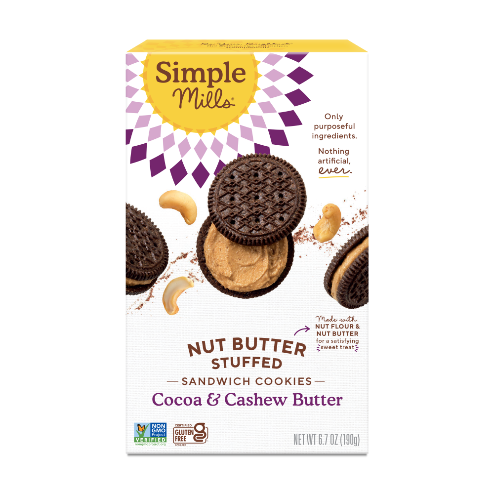 Simple Mills® Cocoa and Cashew Butter Stuffed Sandwich Cookies