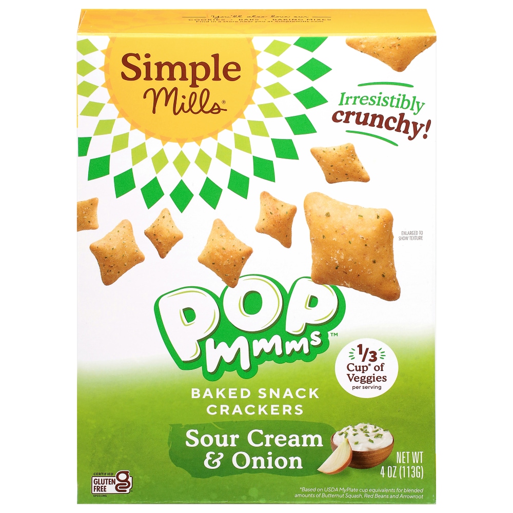 Simple Mills® Pop Mmms Sour Cream & Onion Veggie Flour Baked Snack Crackers