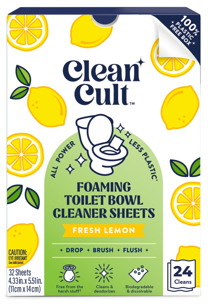 Clean Cult™ Foaming Toilet Bowl Cleaner Sheets – Fresh Lemon