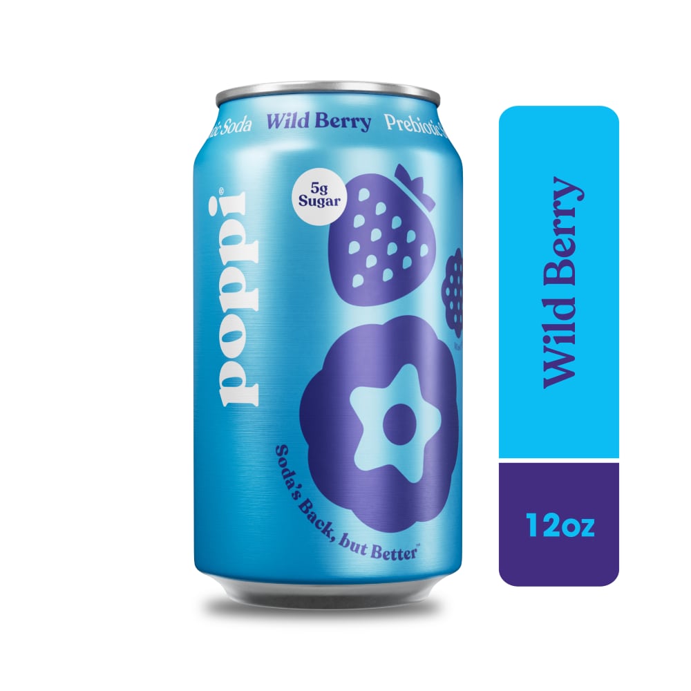 Poppi Wild Berry Prebiotic Soda Can