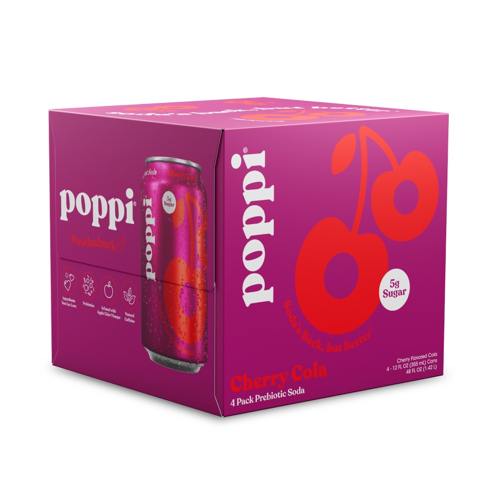 Poppi Cherry Cola Prebiotic Soda Cans